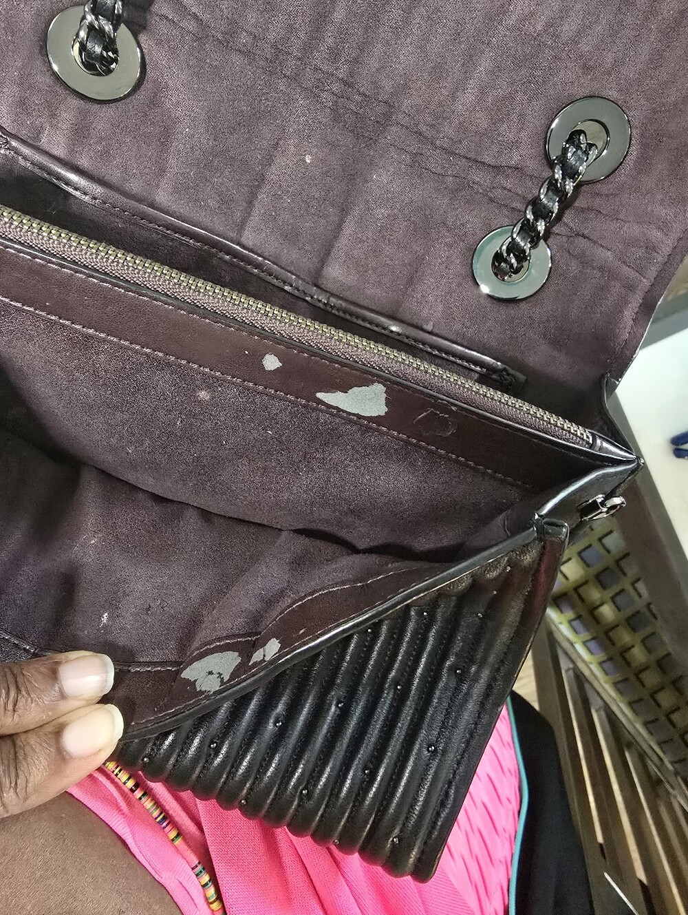 Black Coach Quilted Parker with Rivets - Chain-Handle Shoulder Bag - Picture 6 of 8